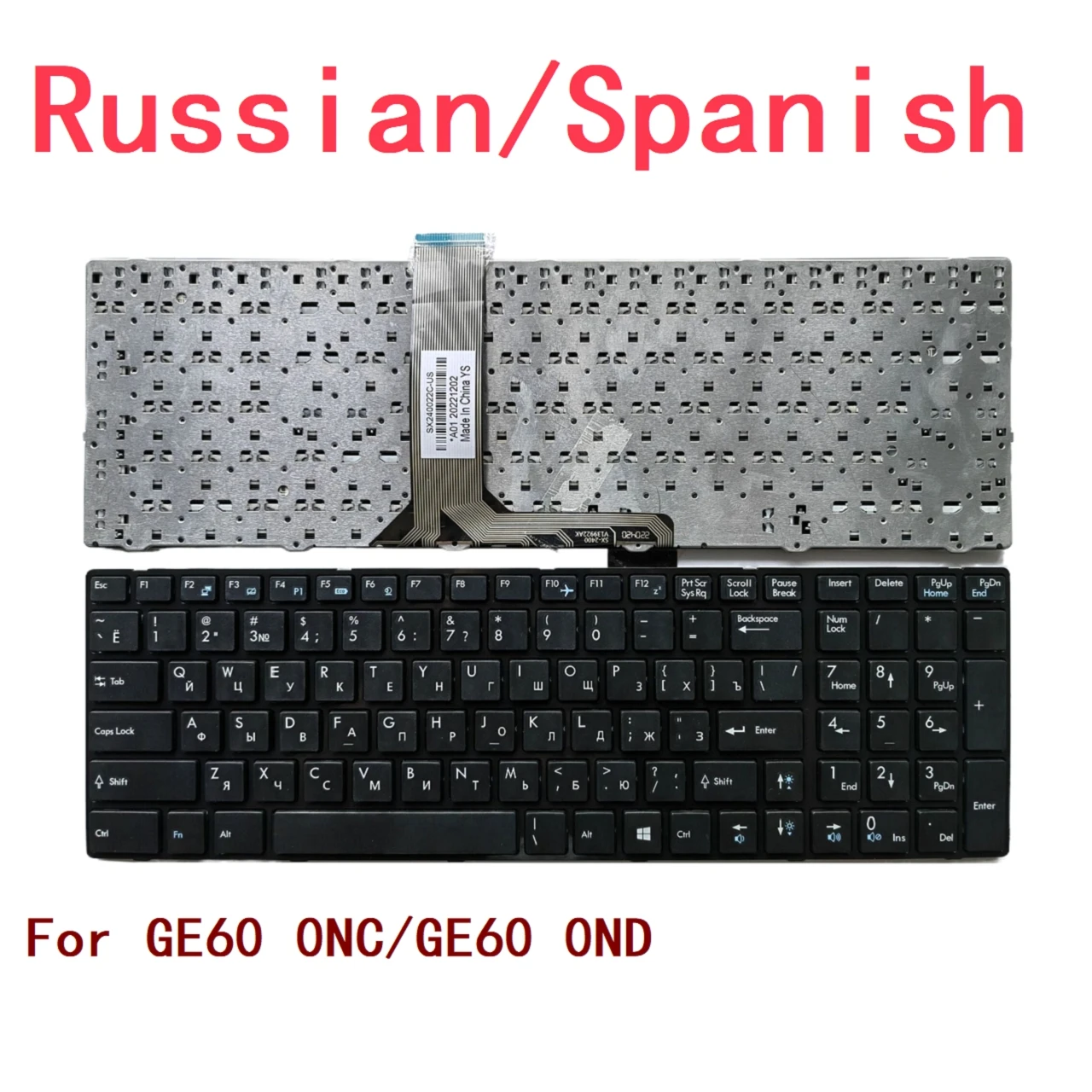 

New Russian Spanish Laptop Keyboard For MSI GE60 0NC/GE60 0ND Notebook PC Replacement