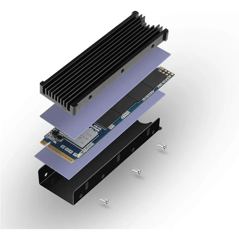 MHQJRH M.2 2280 SSD heatsink, Double-Sided Heat Sink, with Thermal Silicone pad for PC / PS5 M.2 PCIE NVMe SSD or M.2 SATA SSD