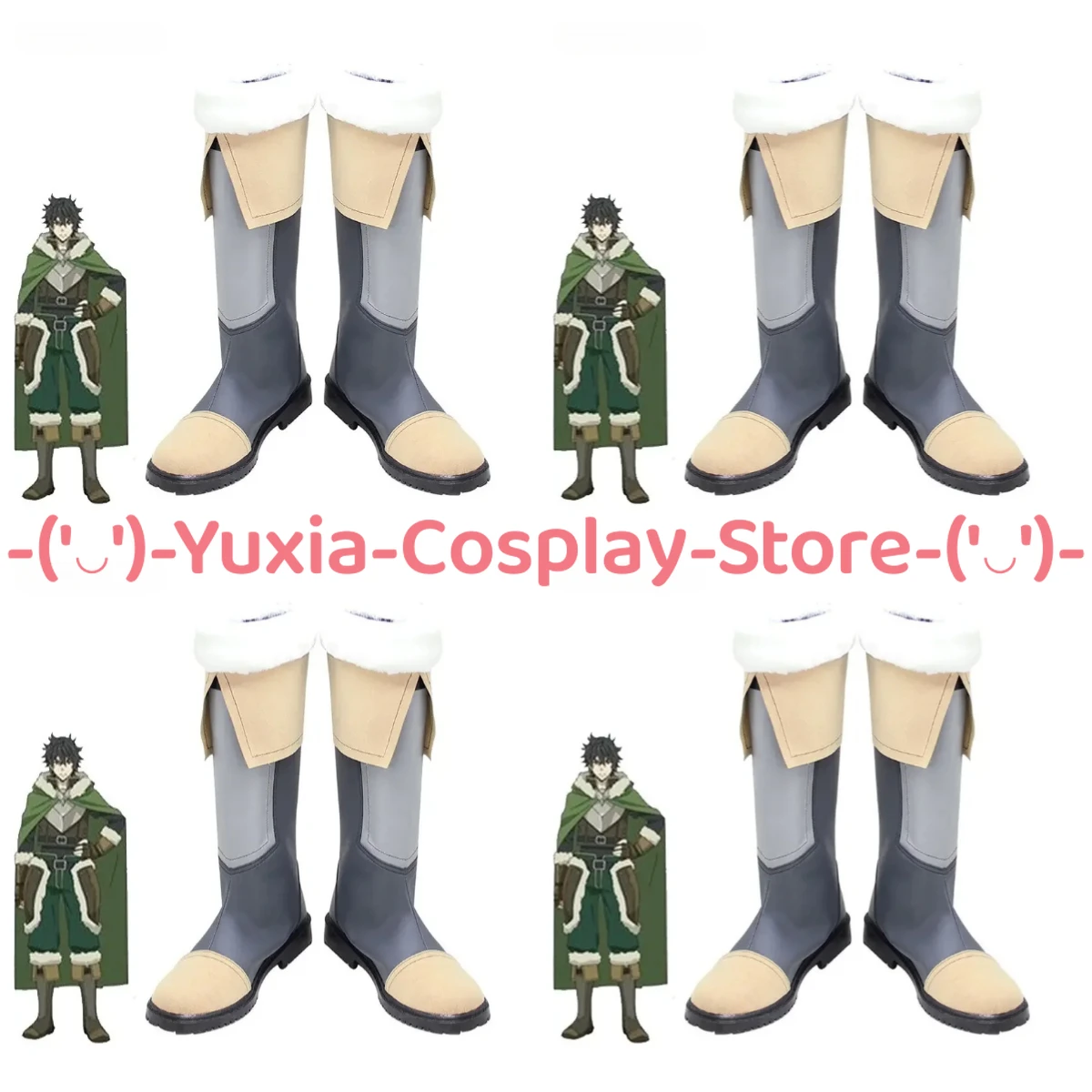 Yuxiacosplay! Rising of Shield Hero Naofumi Iwatani Cosplay Shoes Anime Prop PU Leather Boots Halloween Carnival Party Costume