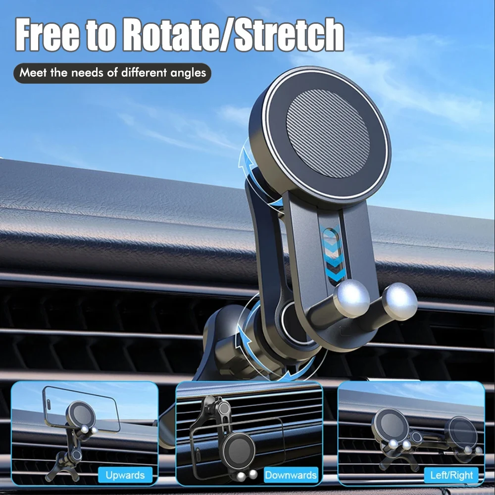 360° Adjustable N52 MagSafe Magnetic Car Air Vent Phone Holder Universal Auto Air Outlet Cell Phone Mount For Smartphones - view 3