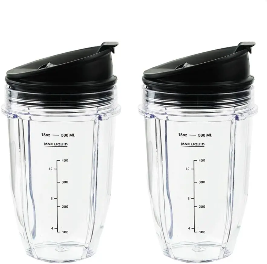 

Blender Cups For Ninja Blender, 18Oz Cup With Sip & Seal Lids Compatible With 900W 1000W Nutri Ninja Blender Auto Iq Series (2