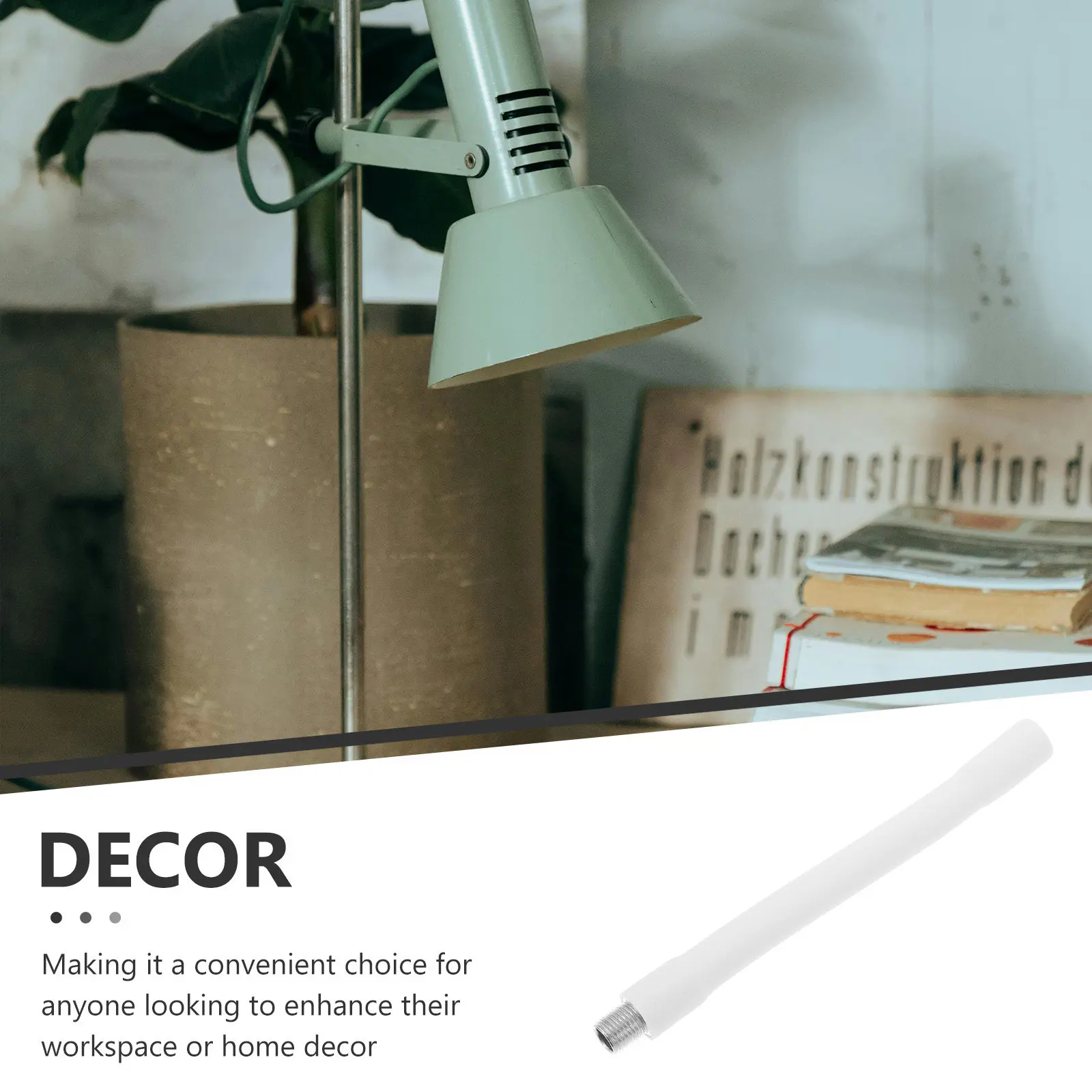 

Sturdy Threaded Lamp Stem for Desk Lighting Fixture DIY Assembly Easy Install Curved Support Arm Lamp Making Component