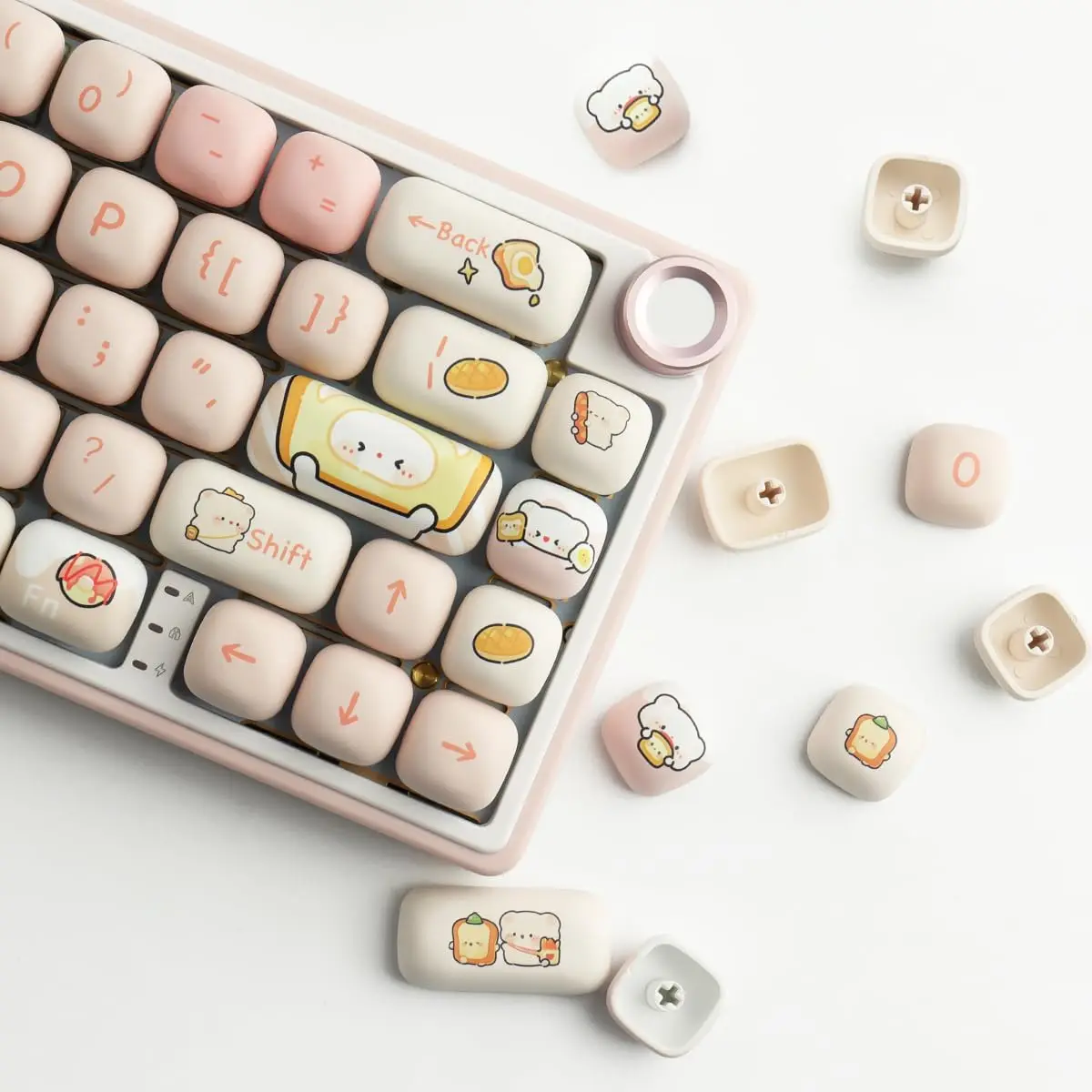 PBT Keycaps - Keycaps 75 Percent   MOG Profile   Dye-Sublimation   144 Keys   Cute Custom Keycap Set for Cherry Gateron MX Mecha