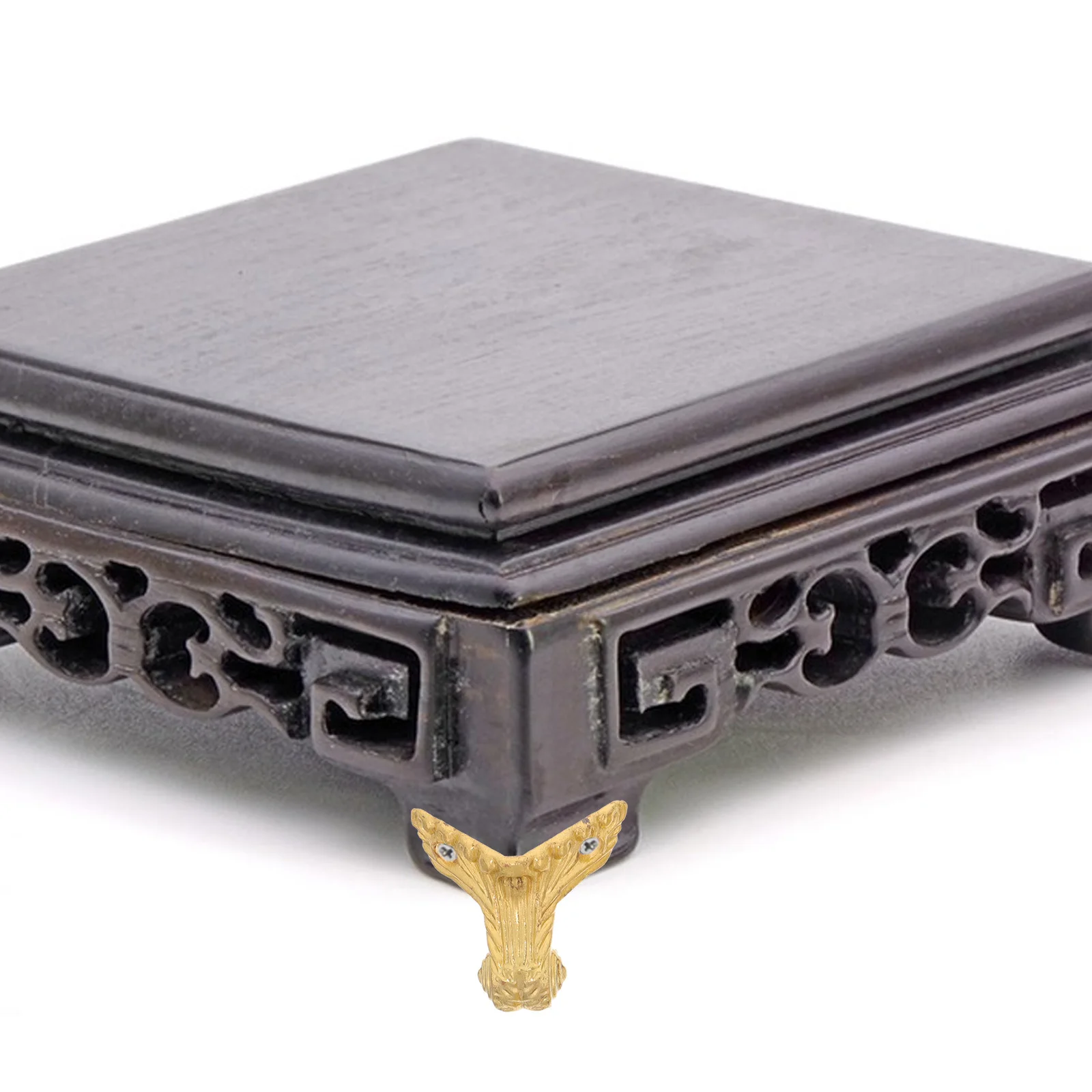 

8pcs Furniture Legs Decorative Metal Corner Protectors For Wooden Box Jewelry Case Vintage Base Feet Supports