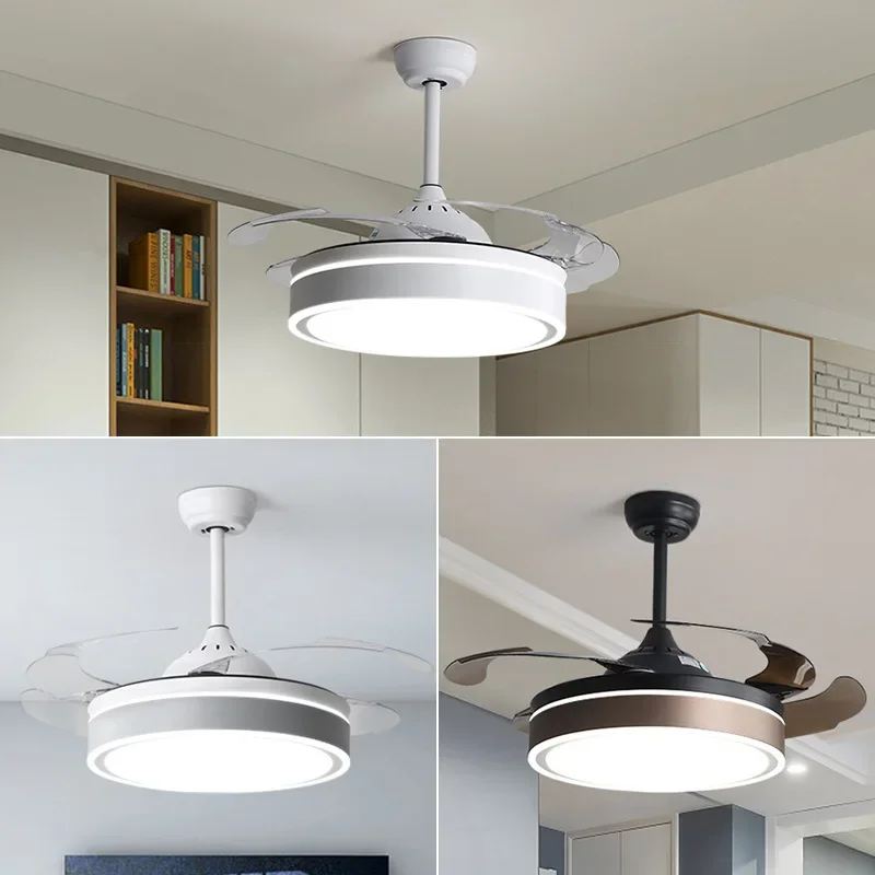 Restaurant Variable Frequency Invisible Fan Light Bedroom Intelligent Silent Ceiling Fan Light