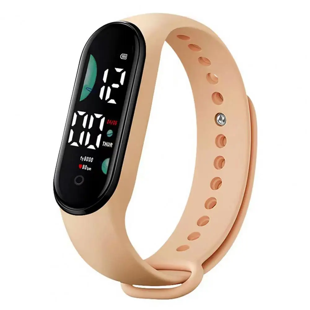 Relógio eletrônico multifuncional impermeável, pulseira esportiva unissex para crianças, controle de toque LED, exibição de semana e tempo, homens e