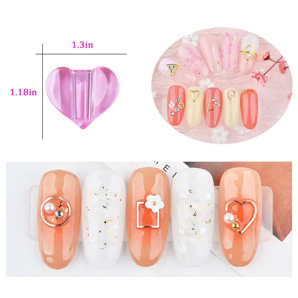 2 Set Embossed Nail Mold, Acrylic Nail Art Bender Tool Shaper Equipment for DIY Nail Design Metal Frame Bend Curve Tool