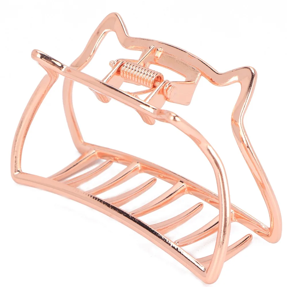 Daily Use Strong Hold Hair Claw Clips Cat Shape Elegant Hair Barrette Clamps Non-Slip Design Stylish Hair Holders For Women