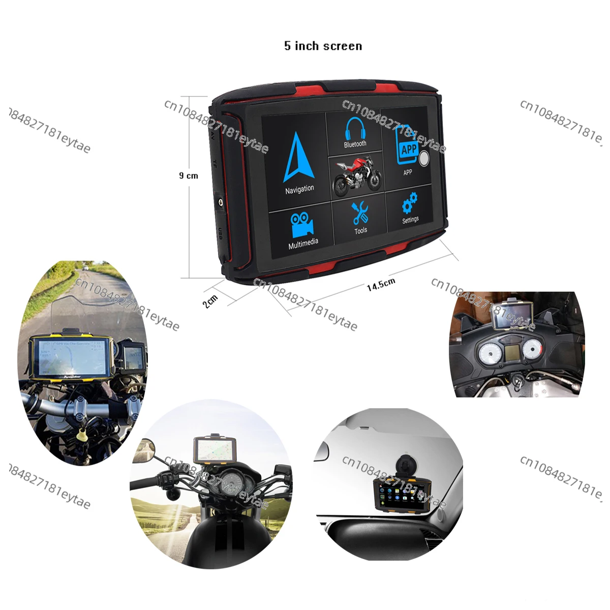 Waterproof Karadar GPS Speedometer Motorcycle Navigation Android 1GB RAM 16GB Flash Moto Navigator