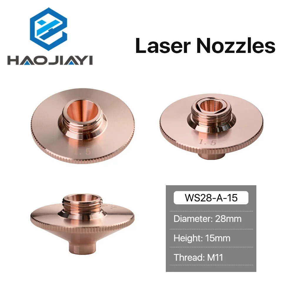 

WSX Laser Nozzles Single/Double Layers 10pcs/lot Dia.28mm H15 Caliber 0.8-4.0mm for WSX Fiber Laser Cutting Head