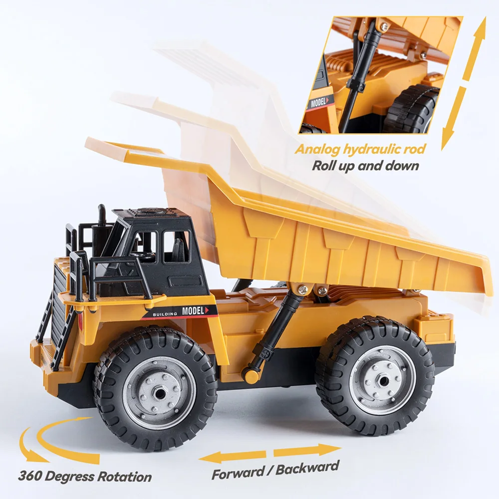 2025 新 4WD リモートコントロール RC 合金ダンプトラック車エンジニアリング車両ラジオコントロールリモートコントロール車のおもちゃ子供のギフト