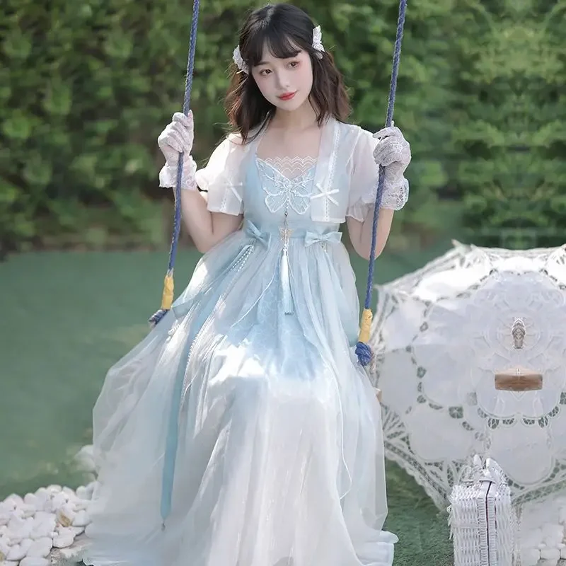 

Original new sweet and lovely Lolita Chinese style dress elegant temperament gradient color Jsk Lolita dress set