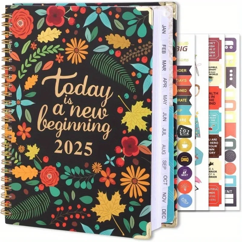 2025 Weekly & Monthly Planner A5 – Floral Design Academic Calendar Supplies Time Management Planner  Agenda Budget Journal