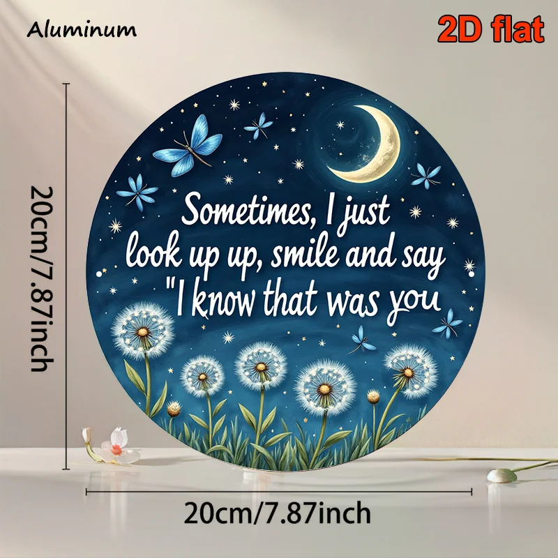 2D Flat, 1pc 20.32x20.32cm Round Aluminum Memorial Plaque - 