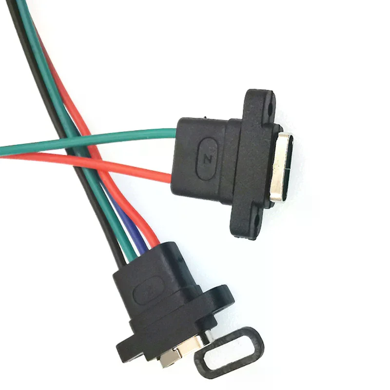 Type-C 2Pin 4Pin Welding Wire Female Waterproof Female Socket Rubber Ring High Current Fast Charging port
