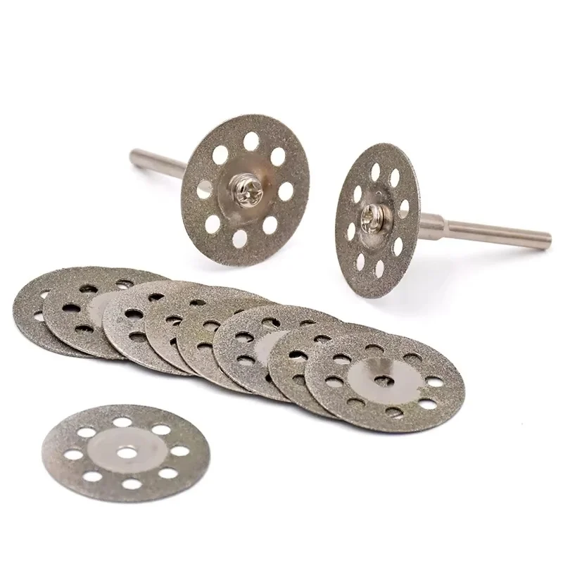 10 PZ 20mm Ruote da taglio diamantate Dischi da taglio Utensili rotanti Dischi abrasivi per pietra Vetro Piastrelle ceramiche Metallo Utensile da taglio per legno