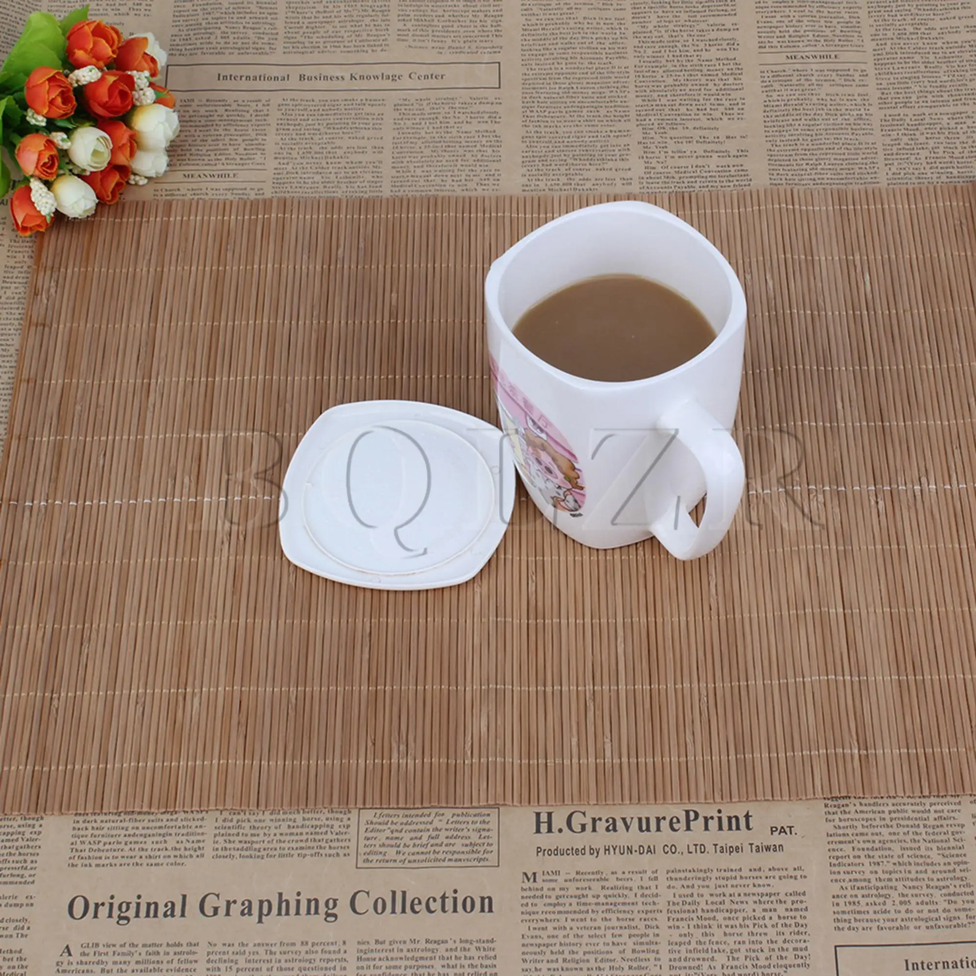 

BQLZR Natural Bamboo Placemats Coasters Rustic Anti Slip Heat Resistant Table Mats for Home Kitchen Dining Table