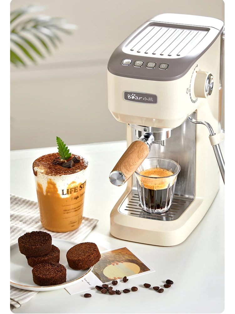 Macchina da caffè italiana piccola caffettiera semiautomatica bianca All-in-One con schiuma a vapore piccola caffettiera Expreso Automaticas