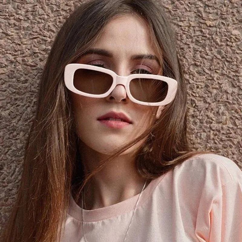 Gafas de sol rectangulares pequeñas para mujer, gafas de sol cuadradas de diseño de marca Vintage ovaladas, gafas femeninas antideslumbrantes, UV400