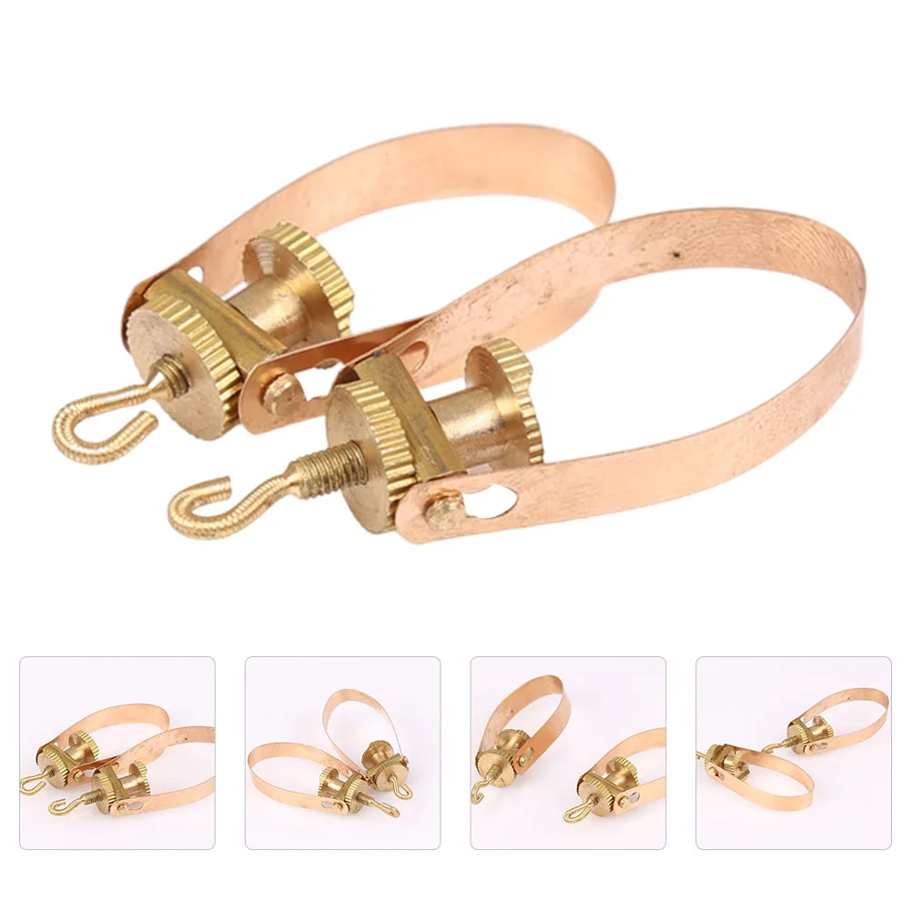 

2 Pcs Erhu Qianjin Accessories Copper Fine Tuners Parts Advanced Golden Adjustment Tools Child