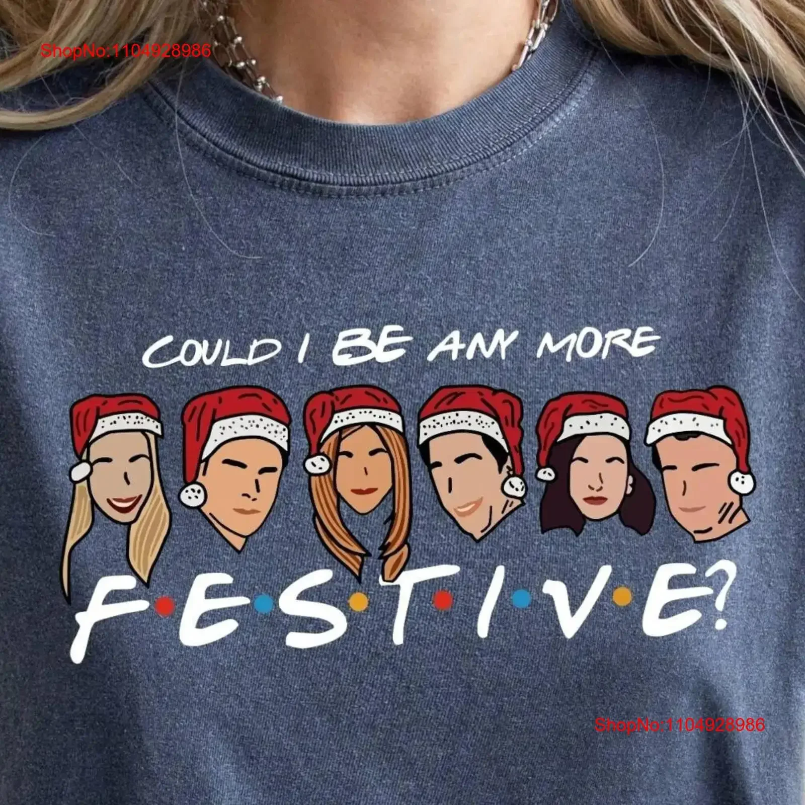 

Футболка для рождественской праздничной вечеринки, для друзей, для женщин, рождественский праздник, Санта-Клаус, винтажный стираный повседневный топ для повседневной носки, стильный