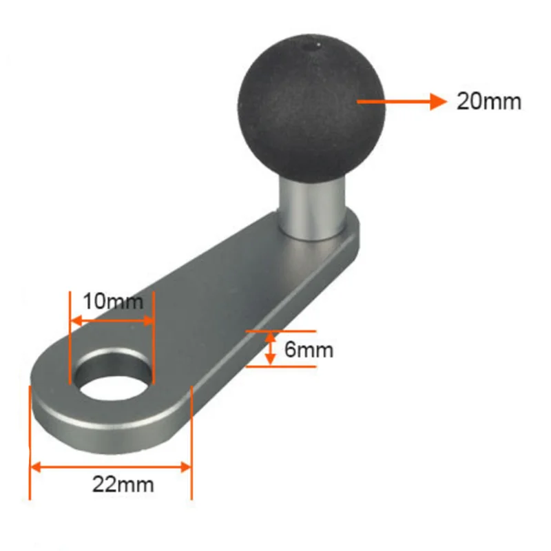20mm Ball Head Bracket Extension Base Motorcycle Rearview Mirror  Accessories Support 8-10mm Screw Fixation