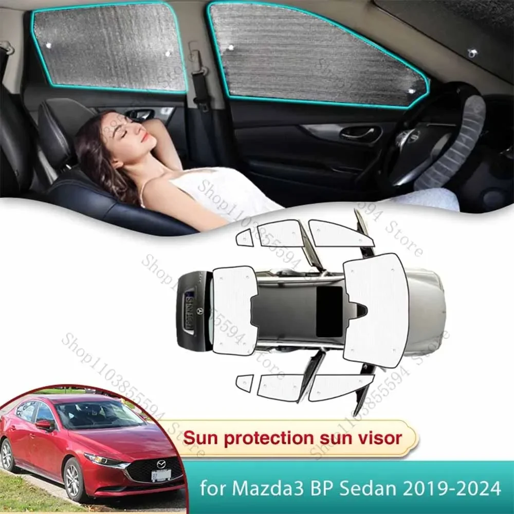 

Full Car Sun Shade for Mazda3 BP Sedan 2019 2020 2021 2022 2023 2024 Accessories Sunshade Windshield Side Window Privacy Shading