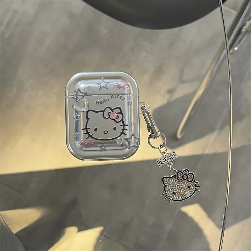 Чехол Hello Kitty для Airpods Pro 2, защитный чехол для наушников из ТПУ с плавающей звездой и брелком для Airpods Pro, чехол для девочек/женщин