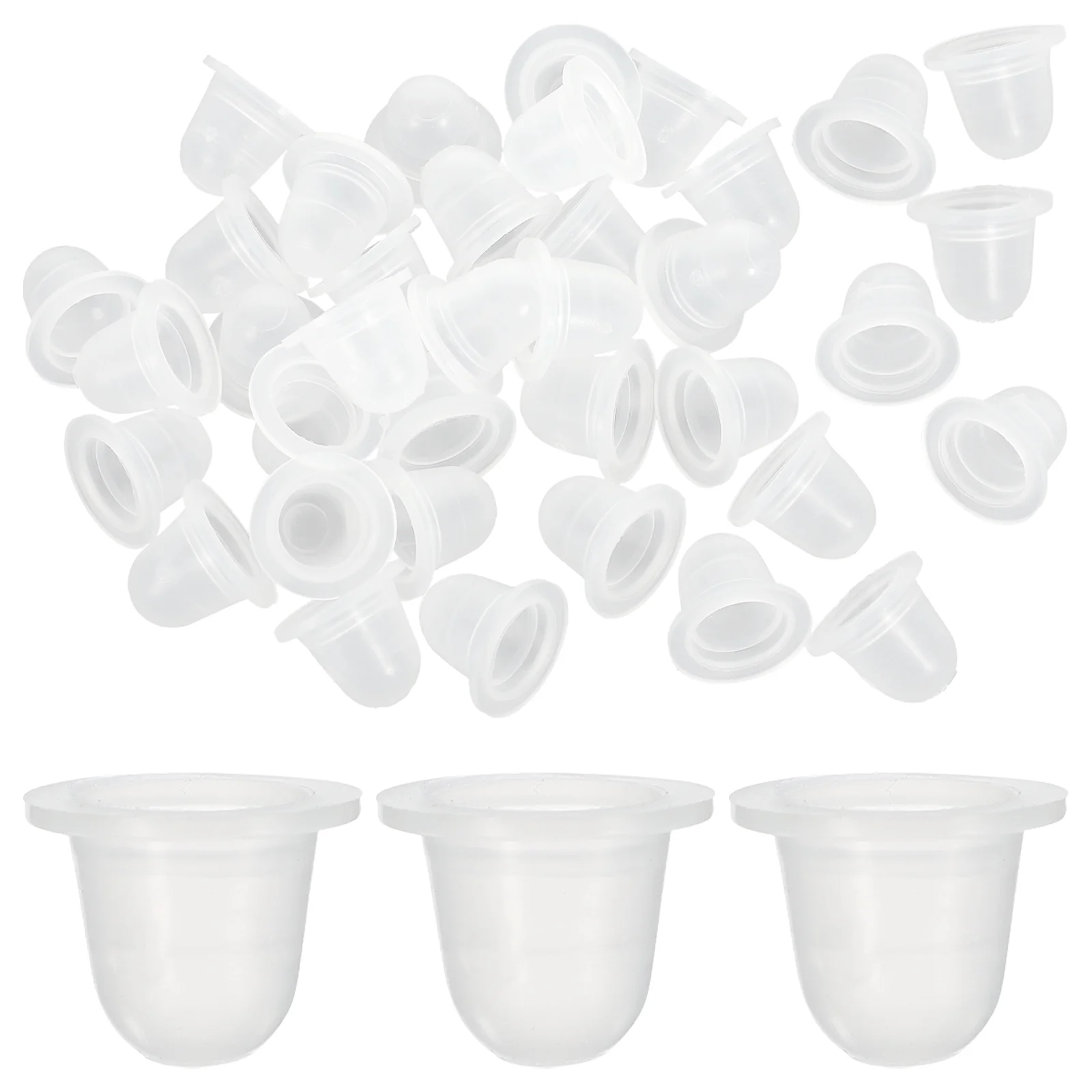 

200pcs Ink Cup Semi- Cup Silicone Ink Cup U Shaped Ink Cup (Large Size) ink cups pigment cups supplies