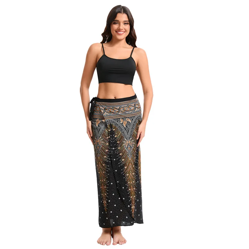 New Spring and Summer One Piece Casual Sarong Vacation Wind Flower Skirt South East Asia Beach Towel Wrap Skirt