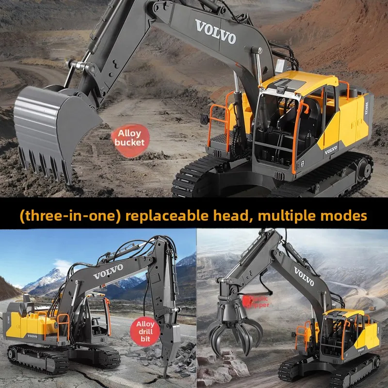 

Double E E568 RC Excavator 1/16 17CH Crawler 3in1 Truck Alloy Digger Radio controlled Car Engineering Model Children's Day Gifts