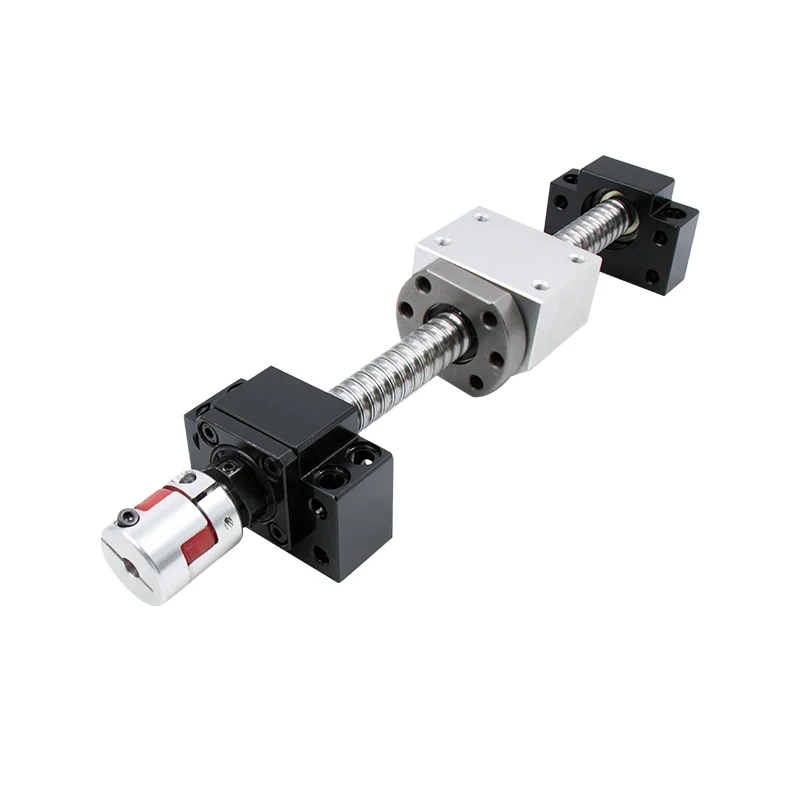 HLTNC tornillo de bola SFU2510 100-6000mm máquina de extremo de tuerca de bola BK20/BF20 soporte + soporte de tuerca + módulo motorizado de acoplamiento para enrutador CNC