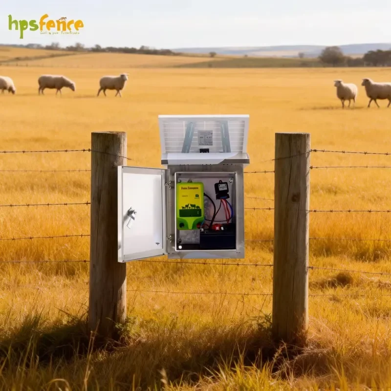 Brand For Waterproof 1J Solar Fence Energizer 10KM 9000V High Voltage with Stainless Steel Box for Livestock Animal Fencing view 3