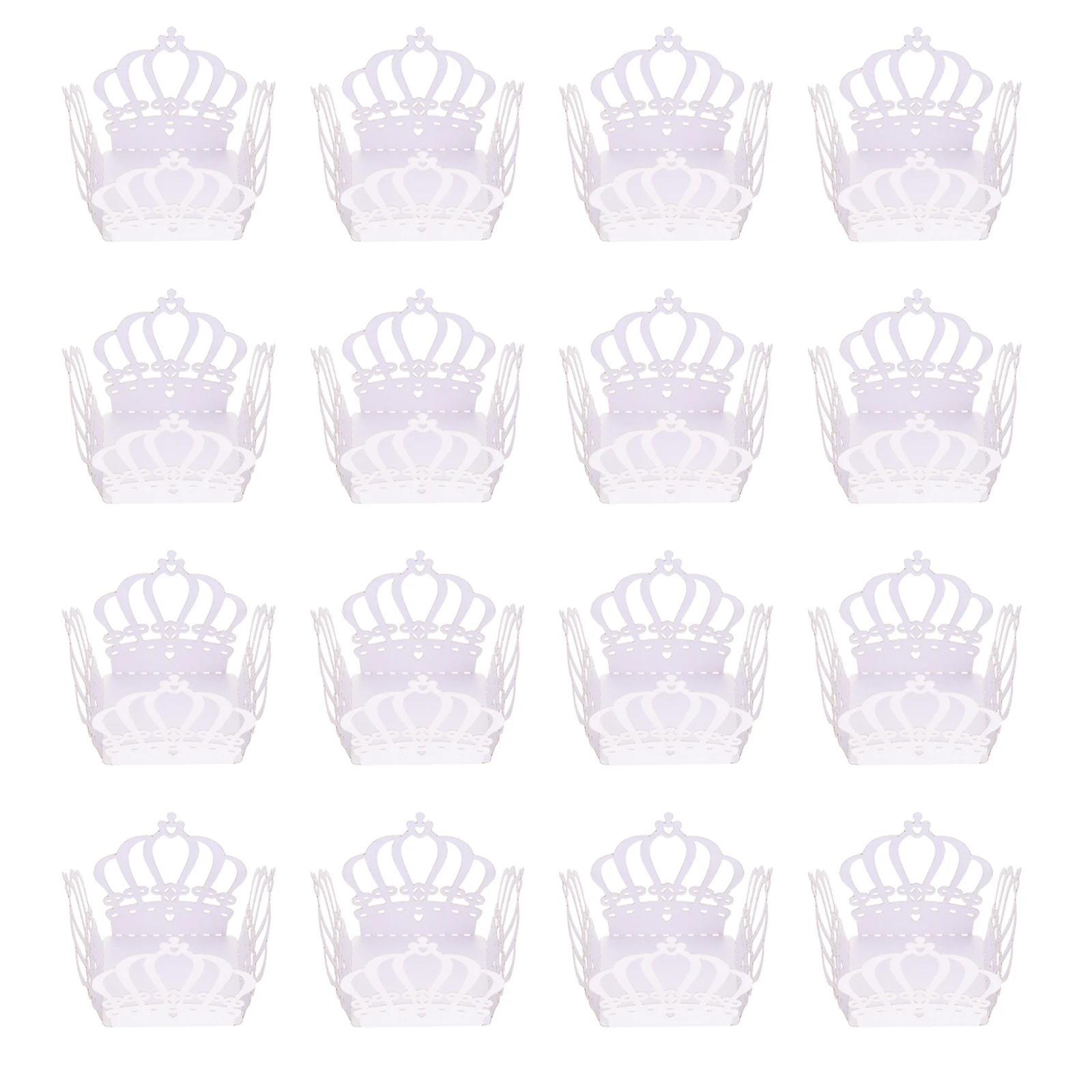 

50 Pcs Crown Border Decorative Paper Candy Packing Tray Holder Wrapping Chocolate Compartment Cups White Baby
