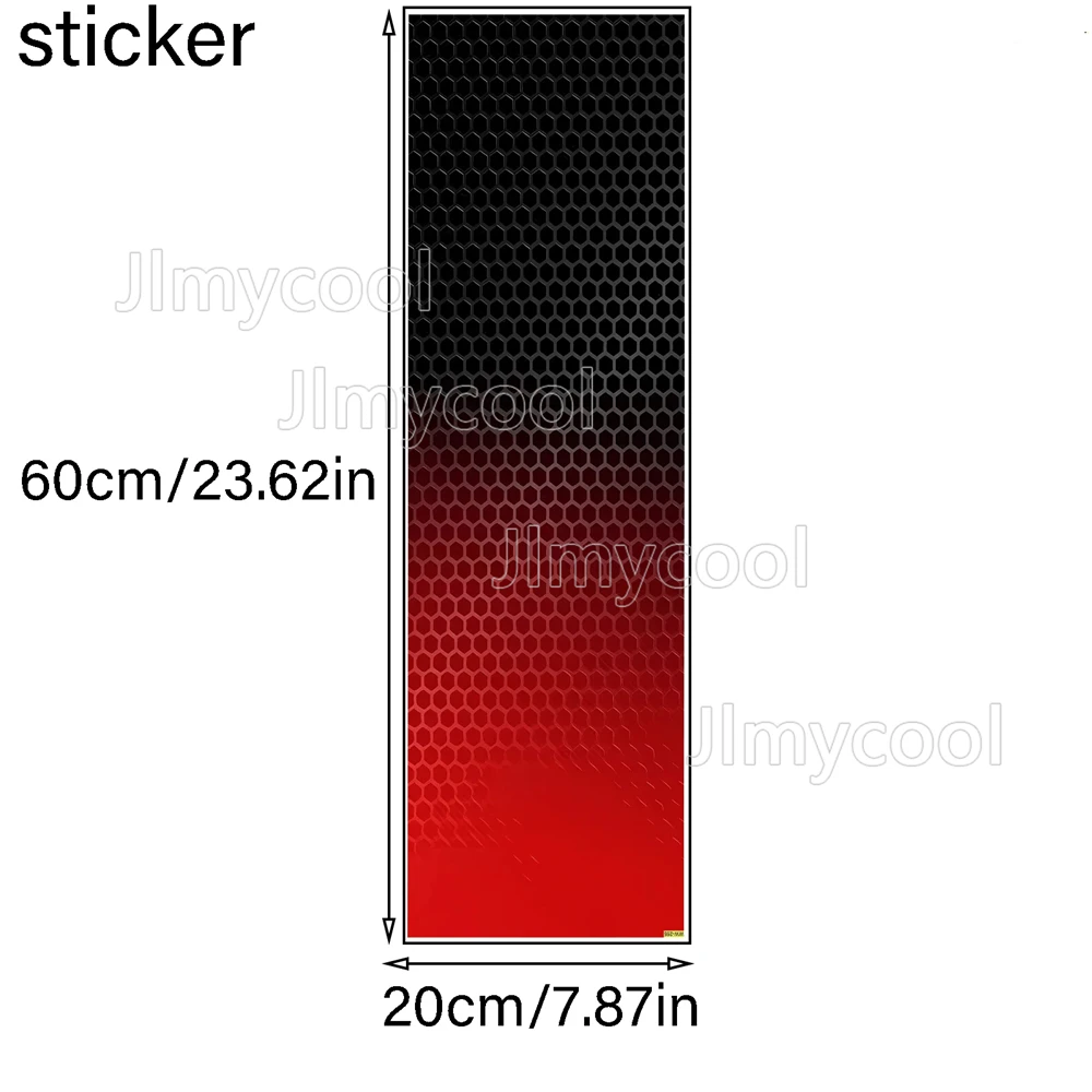Red and Black Gradual Change Honeycomb Pattern Scooter Sticker Skateboard Scooter Floor Mat Stickers Personalized Cool