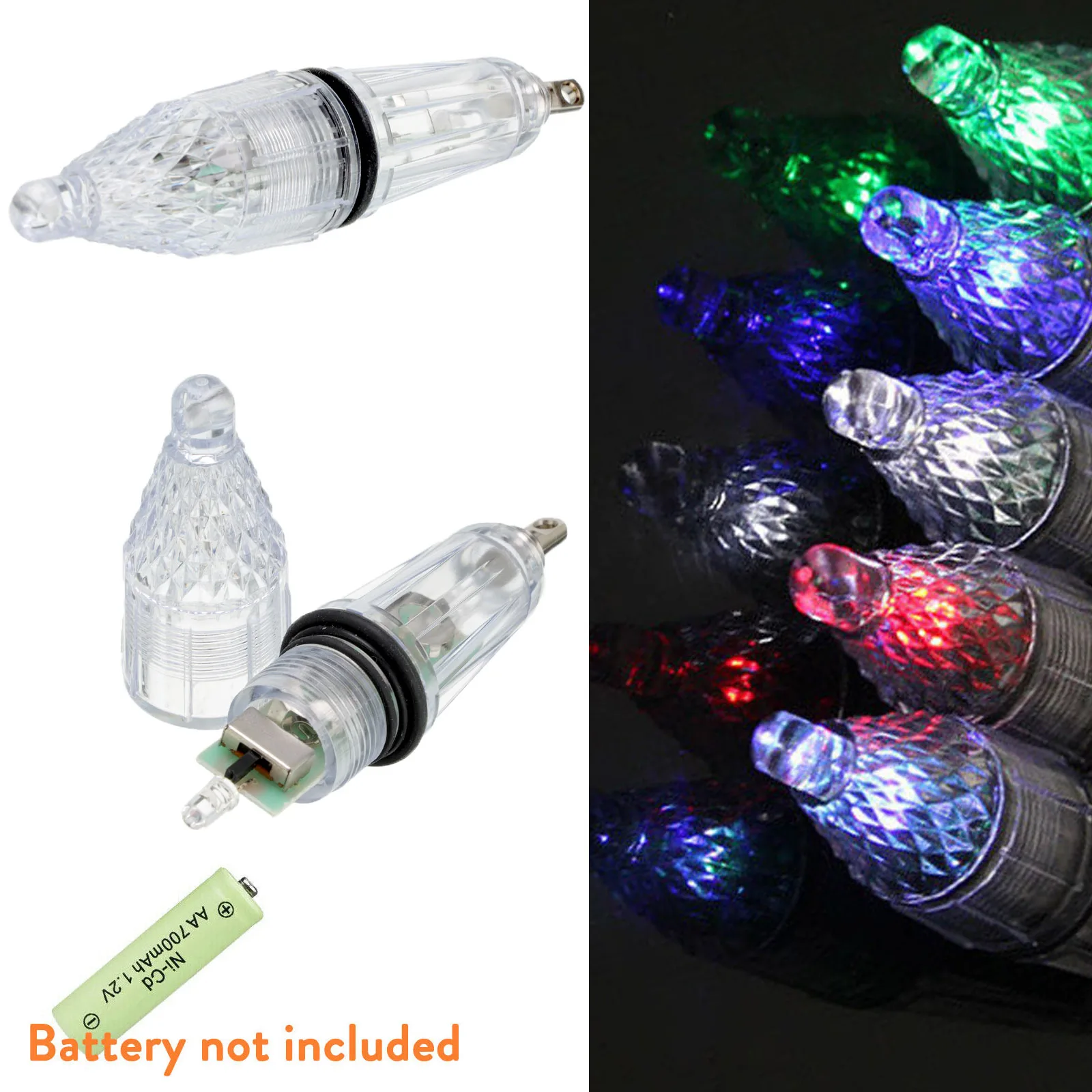 12cm Multicolor Mini LED Deep Drop Underwater Flash Lights Deep Sea Bottom Fish Lure LED lamp Fish Light Night Fishing Lights