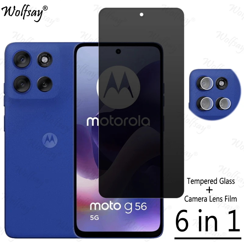 Protecteur d'écran de confidentialité pour Motorola Moto G56, verre trempé Anti-espion pour caméra Moto G56, verre pour Moto G56, 6.72 pouces