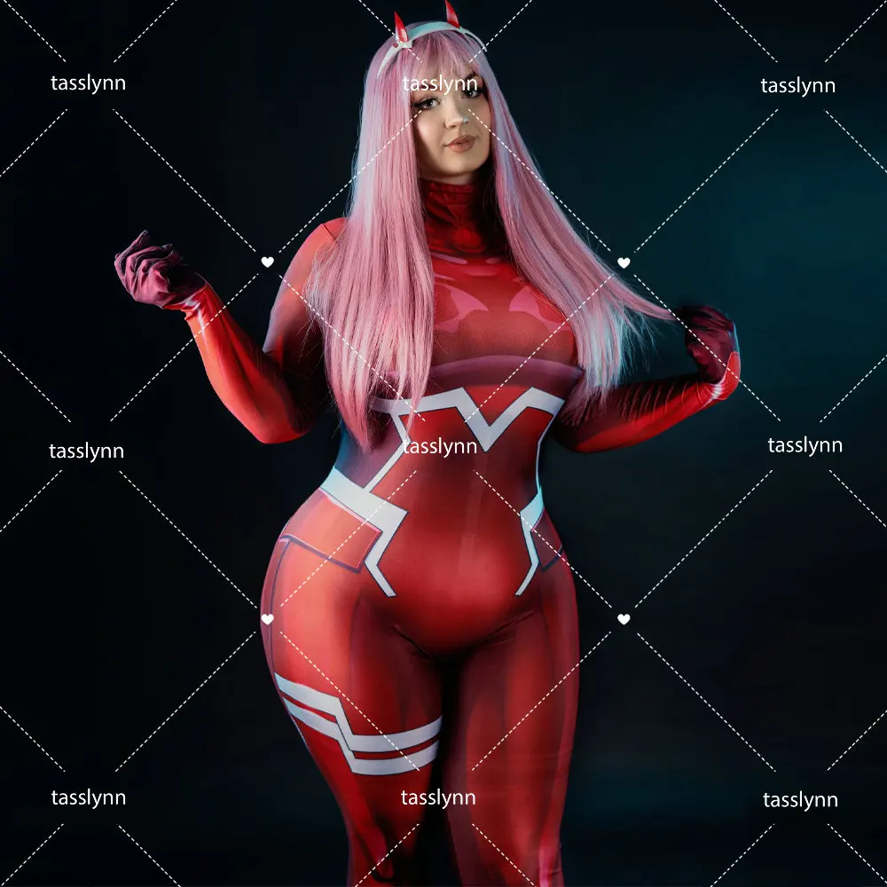 Kombinezony Anime DARLING In The FRANXX ZERO dwa przebranie na karnawał kombinezony Spandex Zentai kostium na Halloween dla kobiet