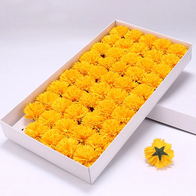 10pcs Mini Carnation Soap Flower Head Eternal Flowers Bouquet Mother's Day Teacher's Thanksgiving Gift Box Handmade DIY Material