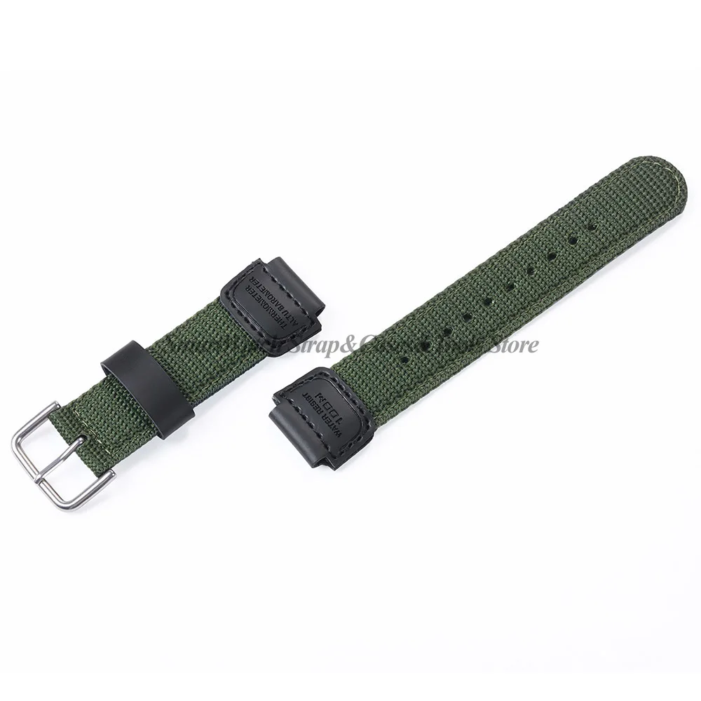 Nylon Bracelet for Casio AE-1200WH/SGW-300/AQ-S810W/F91W 18mm Convex Canvas Strap for Men Women Sport Watch Band Replacement