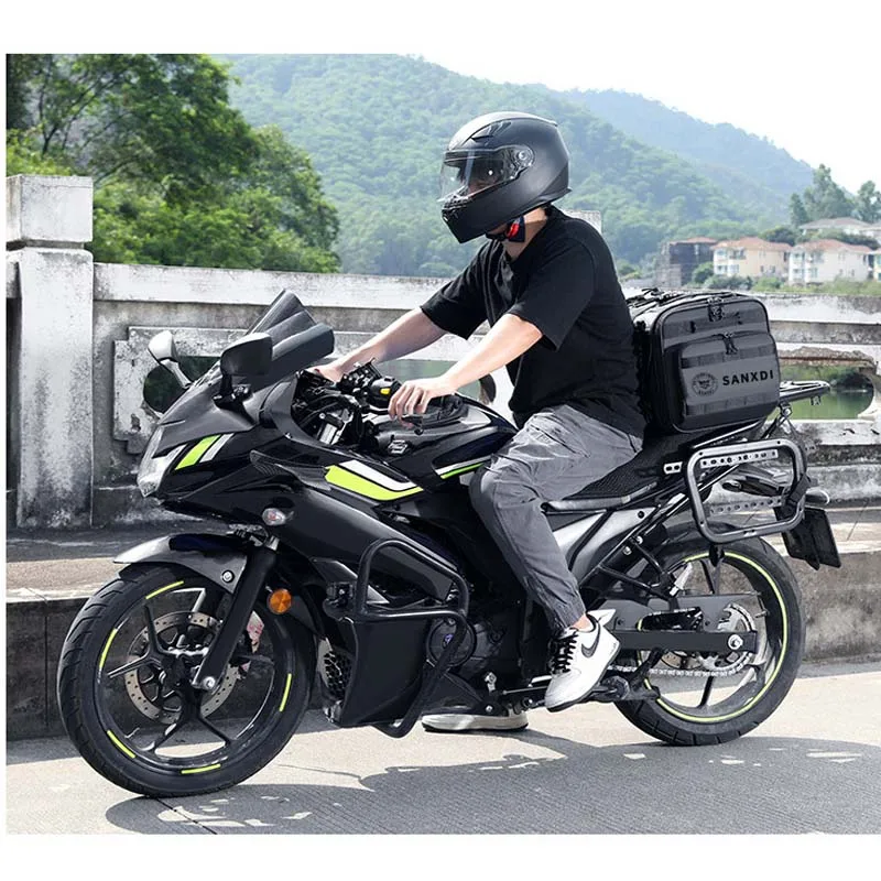 2026 Large Capacity Motorcycle Rear Rack Pack Foldable Long-distance Motorcycle Touring Equipment Expandable Rear Seat Tail Bags