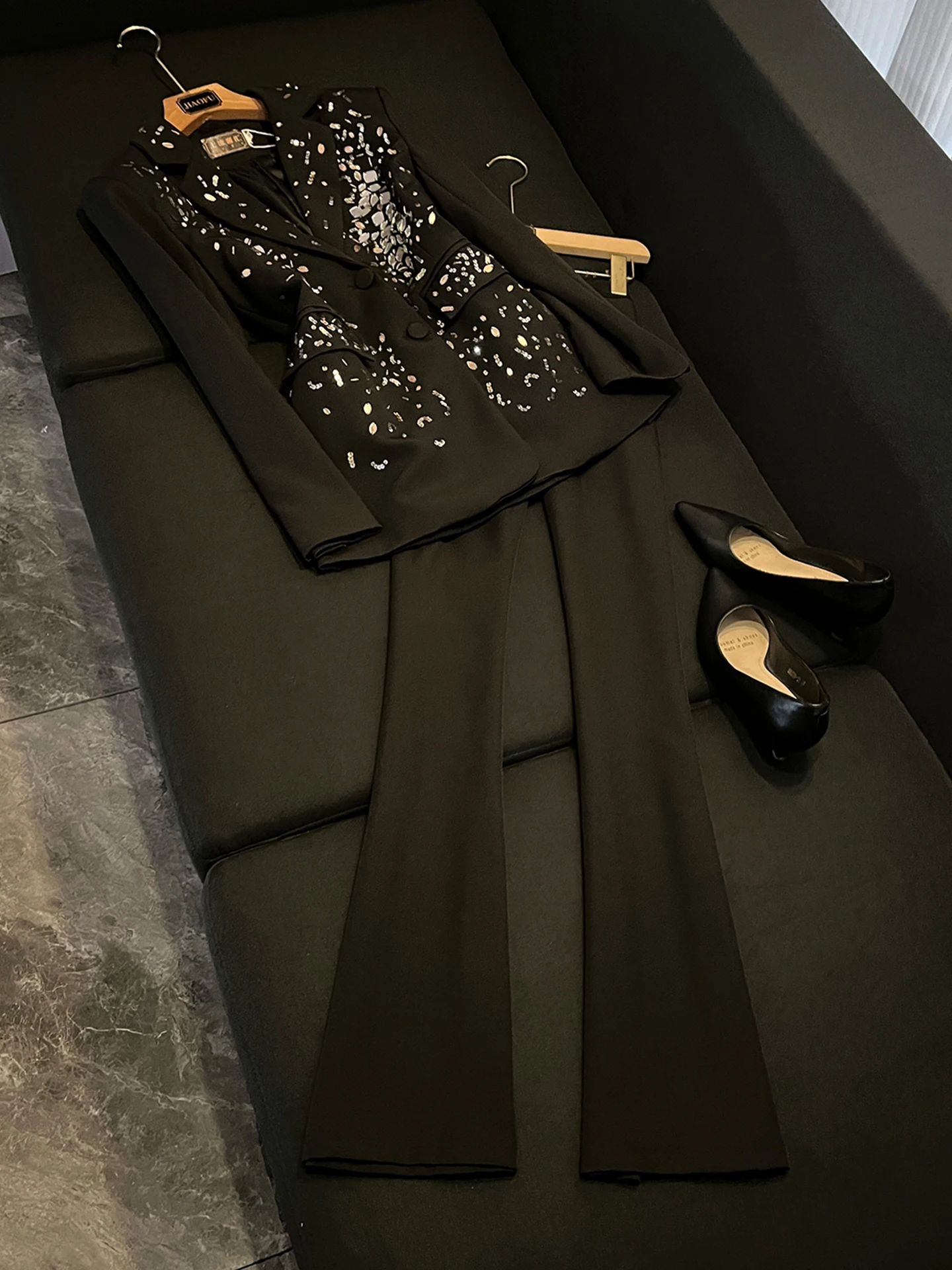 

Комплект делового костюма с высокой талией, прямые брюки, длинный свек, ромбовидный дизайн, осень-зима, новинка, женская модная рабочая одежда