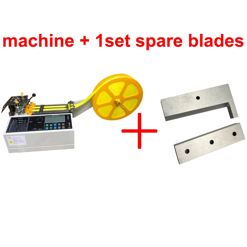 Automatic Cutting Machine with 1set Extra Blade Hot and Cold Cutting for Heat Shrink Tubing Rope Ribbon and Embossing Webbing