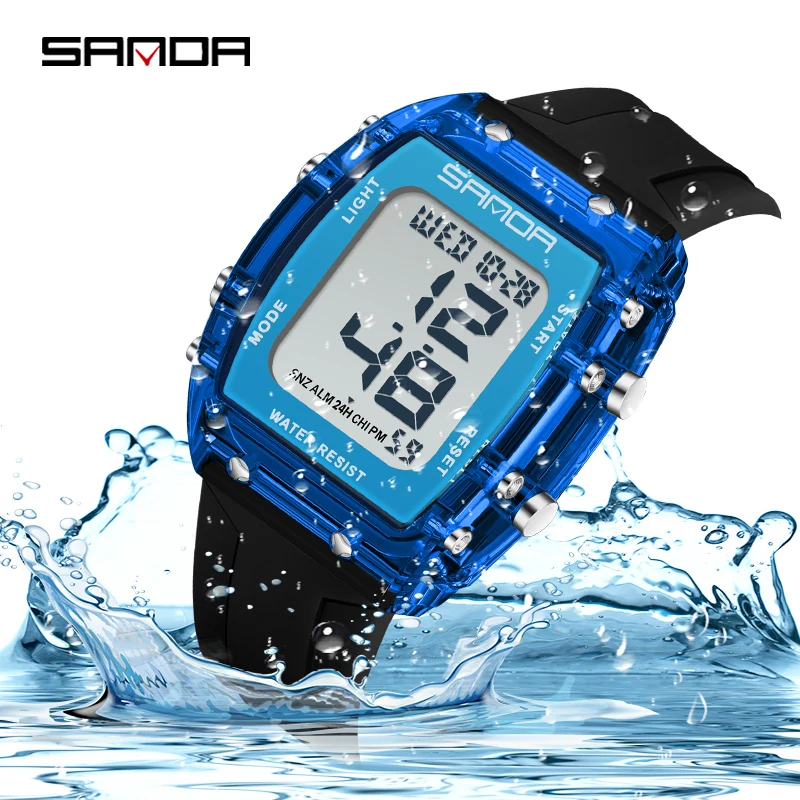 SANDA 2175 Fashion Simple Sport Countdown Watches Men Women Military Liminous LED Digital Watch Alarm Clock saat kol saati erkek