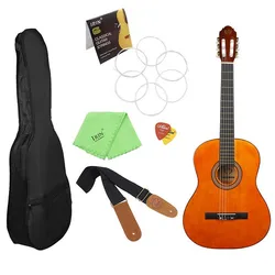 Classical Basswood Guitar with Replacement String, Musical Instrument, Cleaning Cloth, 39 Inch