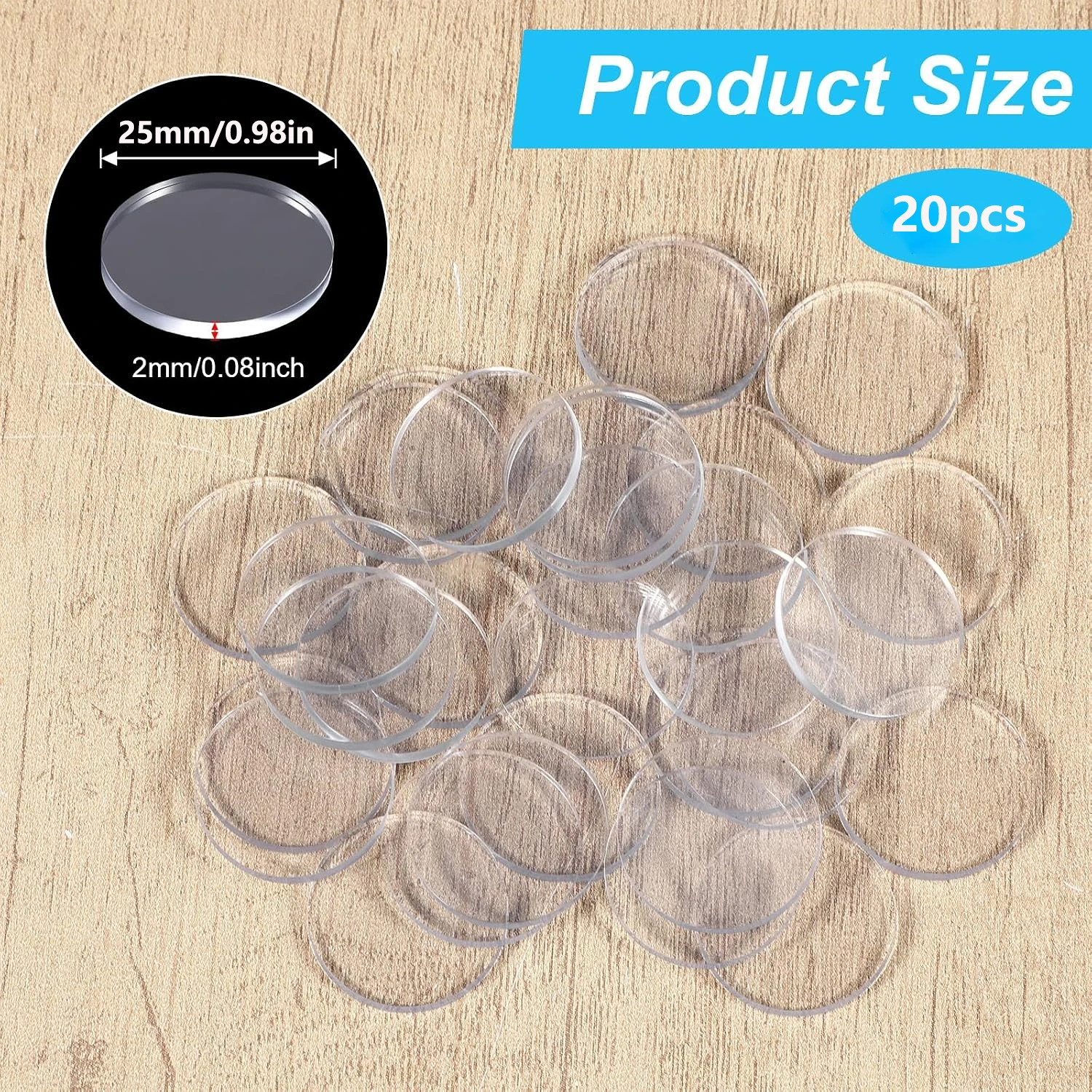 20Pcs Glass Table Top Anti Slip Pads, Clear Glass Top Table Bumpers PVC Silicone Pads for Glass Table Tops, Furniture, Cabinets