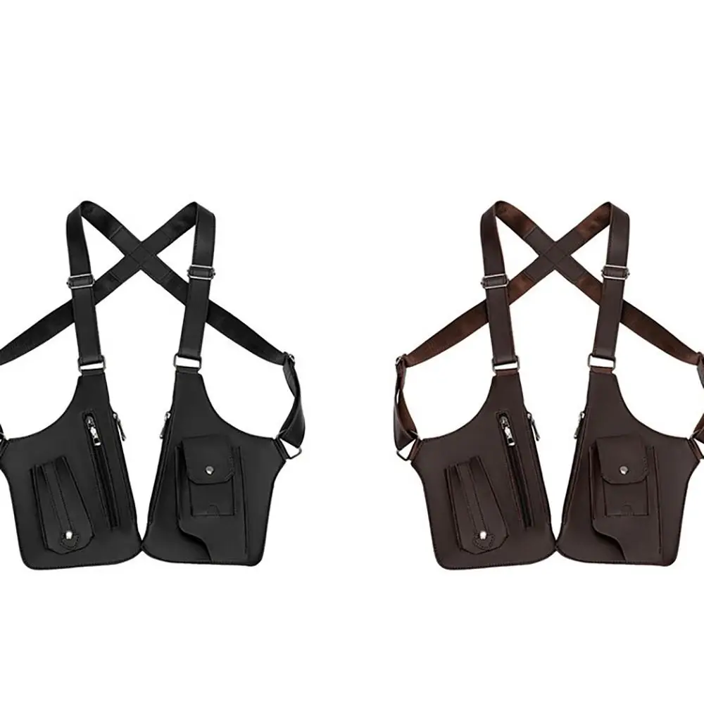 New Anti-theft Storage Vest Bag Concealed Multifunction Strap Chest Bag Leather Crossbody Men Woman