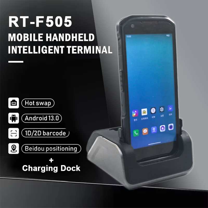 Rugged PDA Android 13 OS 6G RAM 64G ROM 1D 2D Barcode Scanner Octa-core 4G-LTE Wifi GNSS Iot Handheld Terminal