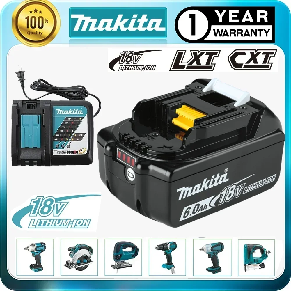 

Genuine Makita 6Ah/5Ah/3Ah for Makita 18V Battery BL1840 BL1830B BL1850B BL1850 BL1860 BL1815 Replacement Lithium Battery
