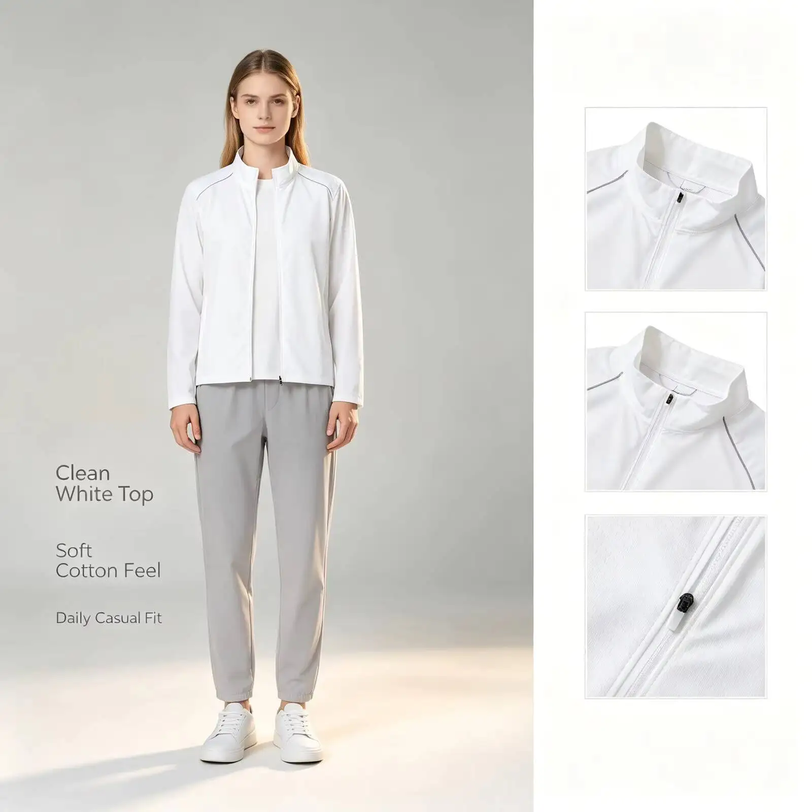 New Under Armour Women's White Casual Top Soft Cotton Feel Long Sleeve Blouse Daily All-Match Streetwear 1376797-100